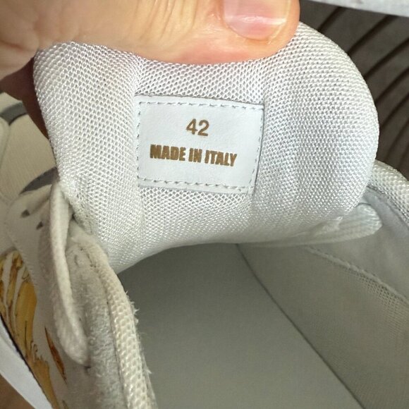 VERSACE‎ 1011942 Barocco White Leather Sneakers, Size 44 main image 9